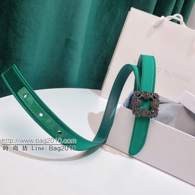 馬諾洛新品女士皮帶 Manolo Blahnik真絲面配牛皮底腰帶  jjp1071